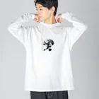 murankoの芸術的なバスケットボール ビッグシルエットロングスリーブTシャツ