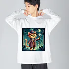 アニマルキャラクターショップの名探偵にゃんこ ビッグシルエットロングスリーブTシャツ