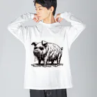 momonouchi-の溶けちゃう豚 Big Long Sleeve T-Shirt