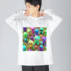 かんむりわっしーの集まれKAWAii宇宙人 ビッグシルエットロングスリーブTシャツ