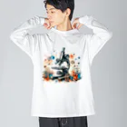 science closet（科学×ファッション）の顕微鏡　~ミクロの世界~ ビッグシルエットロングスリーブTシャツ