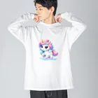 ironanoの【#いろなの】ユニコーン Big Long Sleeve T-Shirt