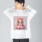 プリンゴブリンのピンクシー子さん ビッグシルエットロングスリーブTシャツ