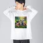 Colorful Canvasの猫ちゃん大集合 ビッグシルエットロングスリーブTシャツ