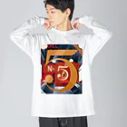 パブリックドメインさんのチャールズ・デムス charles demuth No5 金のNo.5 ビッグシルエットロングスリーブTシャツ