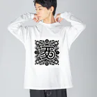 h-takujirouの梵字「クリーク」 ビッグシルエットロングスリーブTシャツ