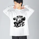 BlueOcean987のNO PAIN NO GAIN ゴリラベンチプレス Big Long Sleeve T-Shirt