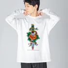 ファンシーTシャツ屋の蛇と薔薇のダガータトゥーデザイン Big Long Sleeve T-Shirt