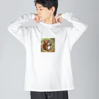 mari0909のユーモアたっぷりの可愛らしいリス Big Long Sleeve T-Shirt