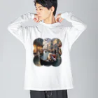 ニャーちゃんショップのヴェネツィアの運河でゴンドラに乗っているネコ Big Long Sleeve T-Shirt