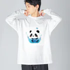 waterpandaの水に落ちるパンダ ビッグシルエットロングスリーブTシャツ