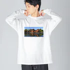 kenty0の平等院鳳凰堂君 ビッグシルエットロングスリーブTシャツ