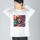 colorful-Nのカラフルなトラ Big Long Sleeve T-Shirt