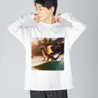 RAKICHIのドラゴンがサーフィンをしています Big Long Sleeve T-Shirt