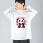 waterpandaの満開桜とパンダ Big Long Sleeve T-Shirt