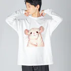 もふっとチンチラ🐭のおてあげチンチラ Big Long Sleeve T-Shirt