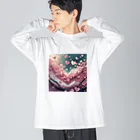 ねこねこねこんのハートさくら Big Long Sleeve T-Shirt