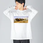 世界美術商店のヴォルガの船曳き / Barge Haulers on the Volga ビッグシルエットロングスリーブTシャツ