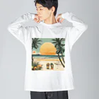 甘いマンゴーの甘い爽やかなマンゴーのイラストグッズ Big Long Sleeve T-Shirt