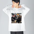 ANTARESのアメリカンライダー柴犬 Big Long Sleeve T-Shirt