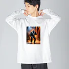 ZZRR12のゴリラの燃える舞台 Big Long Sleeve T-Shirt