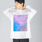 水草の春の空 ビッグシルエットロングスリーブTシャツ