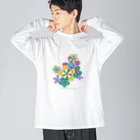 ファンシーTシャツ屋のカラフルフラワーアート Big Long Sleeve T-Shirt