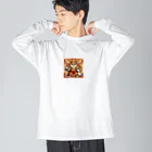 kaiminsapoのキング琉球　ビックリマン風 ビッグシルエットロングスリーブTシャツ