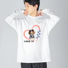 IMALOCOUDEMのI LOVE キャバリア♥ ビッグシルエットロングスリーブTシャツ