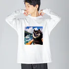 ANTARESの旅行中の黒柴 Big Long Sleeve T-Shirt