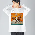 AQUAMETAVERSEの可愛いワンコ Marsa 106 Big Long Sleeve T-Shirt