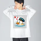 ザ☆めんまのお店のゆっくり進行☆あひる隊長！ ビッグシルエットロングスリーブTシャツ