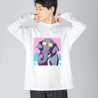 hachicoooのちょい悪ゾウ ビッグシルエットロングスリーブTシャツ