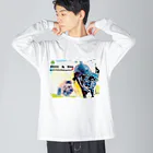 KenHana ハウスのパグ犬　花ちゃん　ケンちゃん　癒しグッズ ビッグシルエットロングスリーブTシャツ