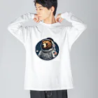 mame SHOPの宇宙飛行士くま ビッグシルエットロングスリーブTシャツ