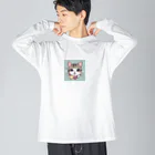 yu_yu_の子供が考えてくれた猫 ビッグシルエットロングスリーブTシャツ