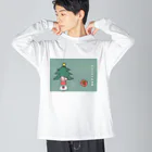 neokiwaruiのクリスマスガール ビッグシルエットロングスリーブTシャツ