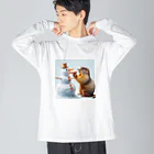 hirashoの雪だるまとマーモット Big Long Sleeve T-Shirt