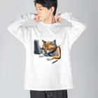 RaVaの犬と猫 ビッグシルエットロングスリーブTシャツ