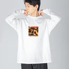 rokkakukikakuのアメコカ　Coffee break Big Long Sleeve T-Shirt