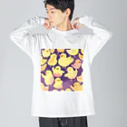 かるるんショップのハッピーひよこシリーズ　 Big Long Sleeve T-Shirt