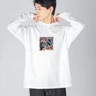 ウェブエンパイアの桜と雀（Cherry blossom & sparrow)  01 Big Long Sleeve T-Shirt