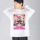 大江戸花火祭りのCelestial Ryujin Realm～天上の龍神社8 ビッグシルエットロングスリーブTシャツ