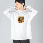 AYA_KARDASHIANのインドでチキンティッカマサラを食べているハリネズミ Big Long Sleeve T-Shirt