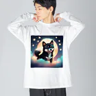 booska810のかわいい黒柴ちゃん Big Long Sleeve T-Shirt