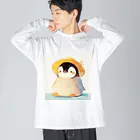 AQUAMETAVERSEの帽子をかぶった可愛い子供ペンギン Marsa 106 ビッグシルエットロングスリーブTシャツ