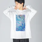 【抽象画】melty moon【フルイドアート】の凍傷 ビッグシルエットロングスリーブTシャツ