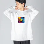 MOCHIDUKI商店のアメコミ風スター Big Long Sleeve T-Shirt