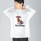 G.O.A.T.designのカラフルな模様を身に纏った犬 Big Long Sleeve T-Shirt