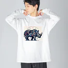 MYoshiの和柄　サイ ビッグシルエットロングスリーブTシャツ